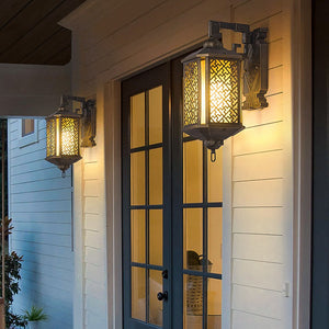 Trel Lantern Pagoda Exterior Wall Light - Vorrenne