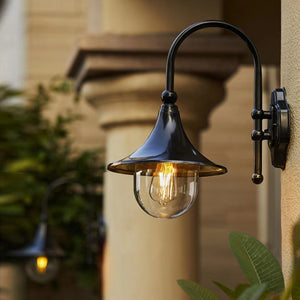 Reza Swan Neck Conical Exterior Wall Light - Vorrenne