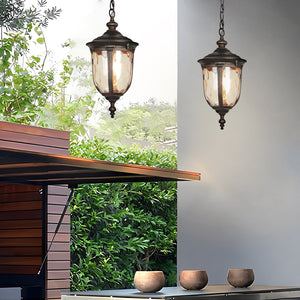 Yela Outdoor Acorn Rippled Pendant Light - Vorrenne