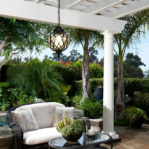 Bery Outdoor Lattice Globe Pendant Light - Vorrenne