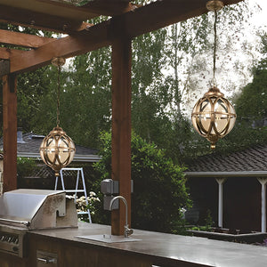 Jiza Outdoor Globe Cage Pendant Light - Vorrenne
