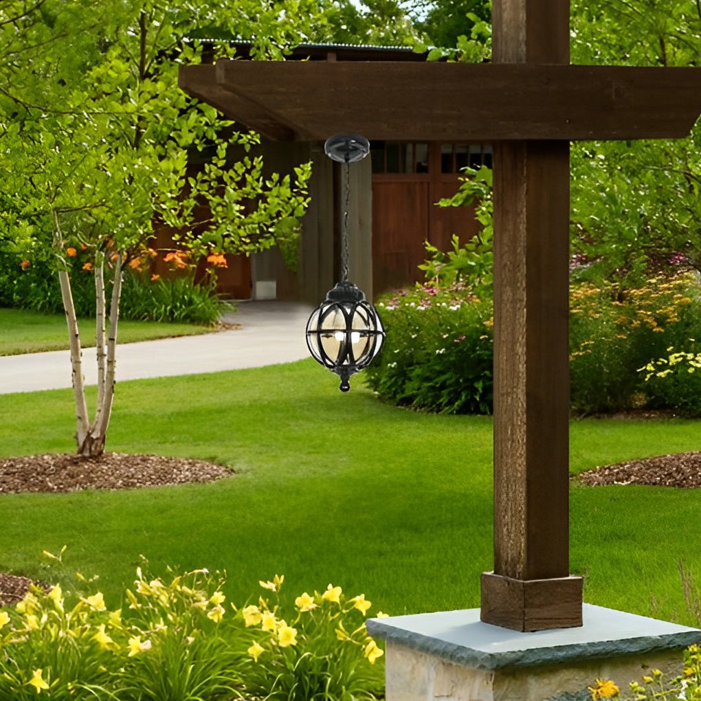 Jiza Outdoor Globe Cage Pendant Light - Vorrenne