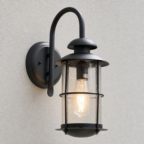 Cezi Gooseneck Outdoor Cage Wall Light