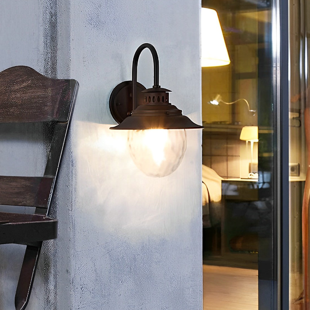Cire Gooseneck Egg Outdoor Wall Light - Vorrenne