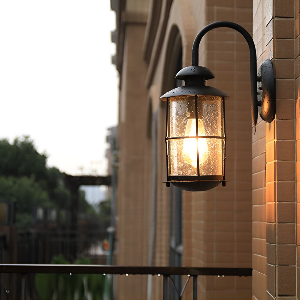Cezi Gooseneck Outdoor Cage Wall Light - Vorrenne