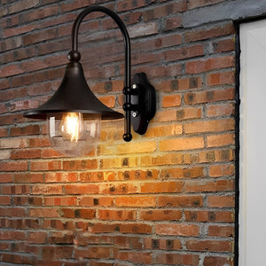 Reza Swan Neck Conical Exterior Wall Light - Vorrenne