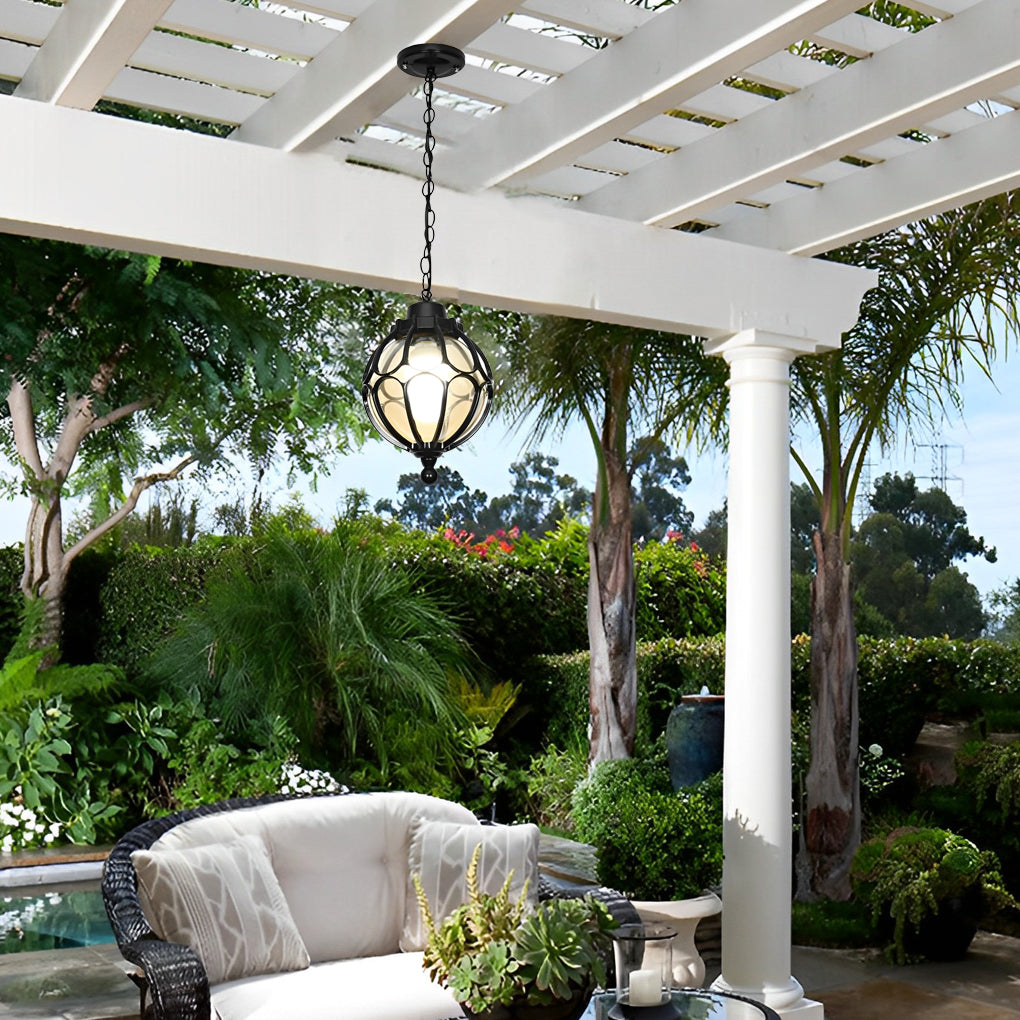 Eson Globe Caged Outdoor Pendant Light - Vorrenne