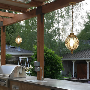 Eson Globe Caged Outdoor Pendant Light - Vorrenne