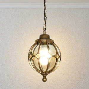 Eson Globe Caged Outdoor Pendant Light - Vorrenne