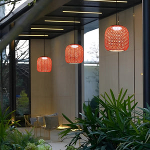 Reba Outdoor Drum Lattice Pendant Light - Vorrenne
