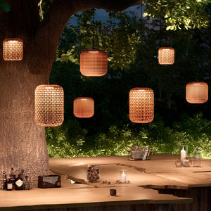 Reba Outdoor Drum Lattice Pendant Light - Vorrenne