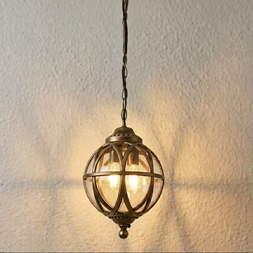 Jiza Outdoor Globe Cage Pendant Light - Vorrenne