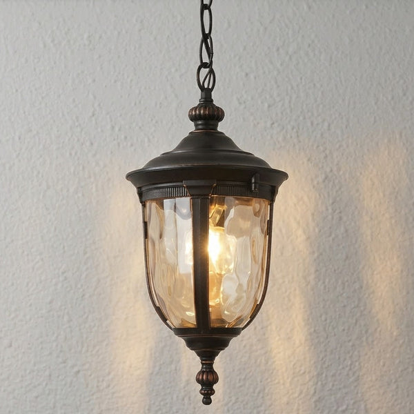 Yela Outdoor Acorn Rippled Pendant Light