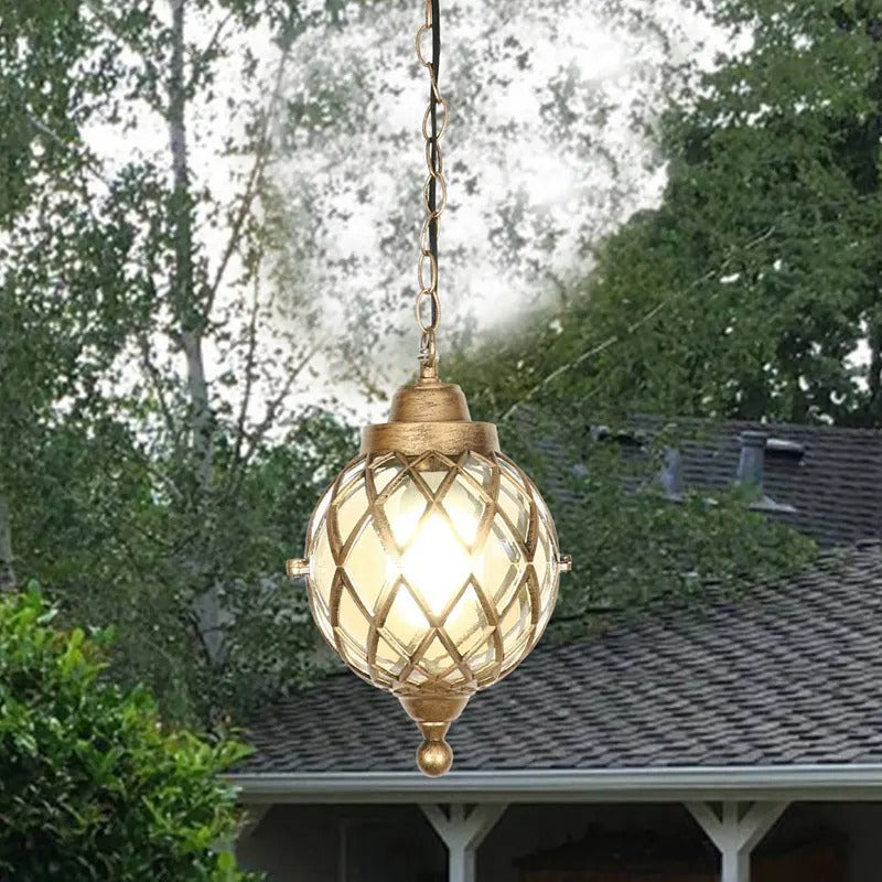 Bery Outdoor Lattice Globe Pendant Light - Vorrenne