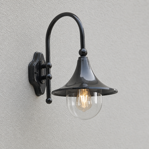 Reza Swan Neck Conical Exterior Wall Light - Vorrenne