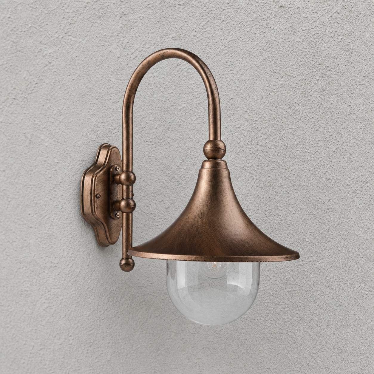 Reza Swan Neck Conical Exterior Wall Light - Vorrenne
